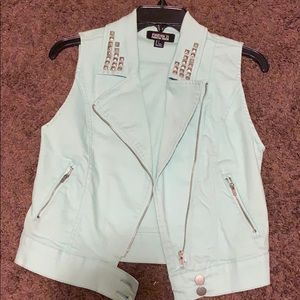 Super cute mint denim jacket